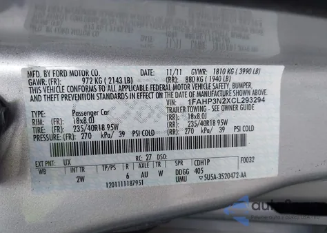 2012 Ford Focus Titanium from USA, damaged, VIN 1FAHP3N2XCL293294